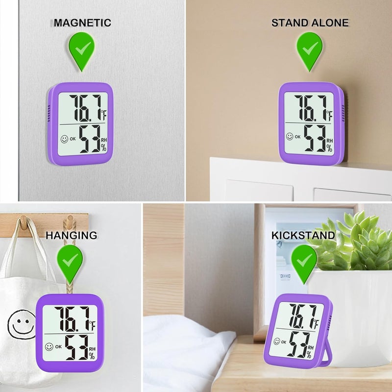 Antonki 2 Pack Room Thermometer for Home, Hygrometer Indoor Humidity Meter Gauge, Digital Temperature and Humidity Sensor Monitor for House, Terrarium, Incubator, Greenhouse - Battery Included - Image 4